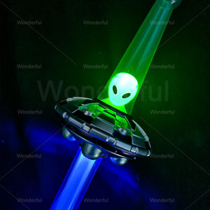 26 "Starwars <span class=keywords><strong>LED</strong></span> Alien espada resplandor entretenimiento intermitente UFO Blaster láser sable de luz Cosplay luz varita juguete divertido niños - Product Image 2