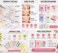 Patchs Hydrocolloïdes Anti-Acné Authentiques en Forme d'Étoile Colorés, Dissimulant et Absorbant le Pus (Étui Miroir Inclus)