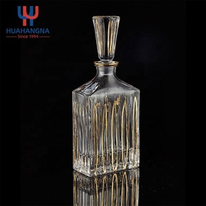 Decantador de whisky cuadrado con grabado personalizado, sin plomo, dorado, clásico, 5 piezas, sin plomo - Product Image 5