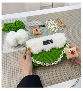 Kit de fabrication de sacs en <span class=keywords><strong>tricot</strong></span> et <span class=keywords><strong>crochet</strong></span> DIY, ensemble de matériaux pour la fabrication de sacs tissés à la main - Product Image 1