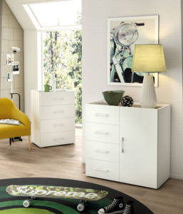 Armoire de rangement italienne moderne, placard de chambre à coucher, armoire en bois, armoires de rangement avec tiroirs et porte - Product Image 3