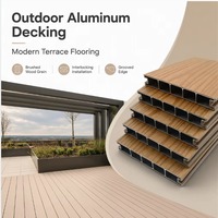 Plancher en aluminium imperméable pour balcon, terrasse, jardin, classe A, résistant au feu, anti-corrosion, plancher à emboîtement