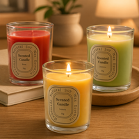 Coffret Cadeau de Bougies Parfumées en Cire de Soja dans un Pot en Verre Aromatique Fait Main de Luxe avec Logo Personnalisé Little Flame - Édition Spéciale Diwali