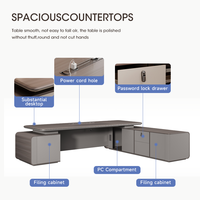 Bureau de direction en forme de L en MDF moderne, durable et écologique, chaise de bureau et table, bureaux de direction pour cadres