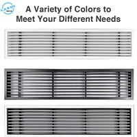 Grille de ventilation linéaire carrée en aluminium, diffuseur d'air de plafond HVAC pour bureau et décoration intérieure