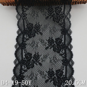 Hàng Hóa Tại Chỗ Màu Đen Lưới Hoa Ren Vải Đàn Hồi Ren Cho Ăn Mặc - Product Image 2