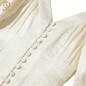 Elegante Abito Midi da Donna con Scollo a V, 100% <span class=keywords><strong>Lino</strong></span> <span class=keywords><strong>Bianco</strong></span>, Casual, Linea A, Spandex Modal Cotone, <span class=keywords><strong>Vestito</strong></span> da Spiaggia con Volant, Tinta Unita Naturale - Product Image 4
