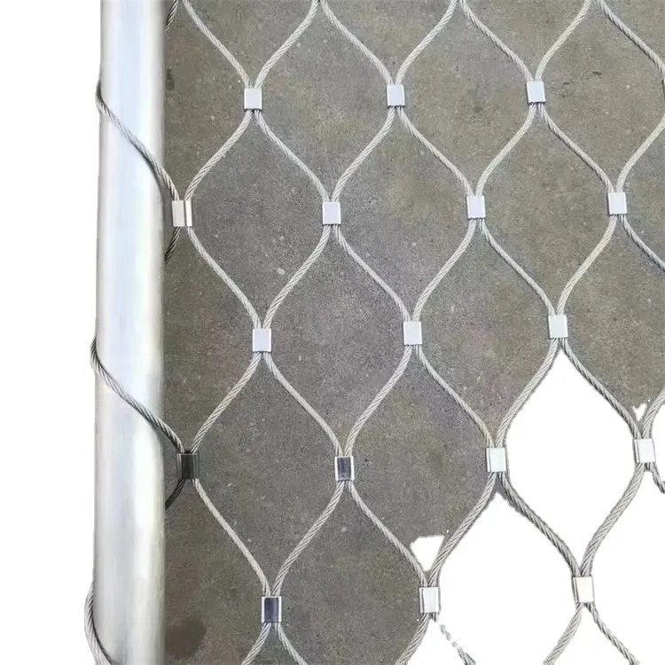 Flexible Stainless Steel Wire Rope Mesh Zoo Aviary Netting/Inox Cable Wire Ferrule Mesh Flexible Stainless Steel Rope Net