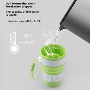 Tazas de Viaje Plegables de Silicona Libres de BPA, Taza de Café de Viaje Plegable de Silicona a Prueba de Fugas, Taza Reutilizable para Café, Té y Agua con Tapa - Product Image 2