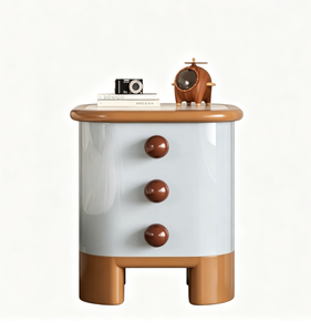 <span class=keywords><strong>Comodino</strong></span> Curvo Lucido con 3 Cassetti e Maniglie Rotonde, Design Color Block <span class=keywords><strong>per</strong></span> Bambini - Product Image 5