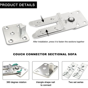 Connecteur Crocodile Modulaire 135 mm en Métal pour Canapé, Quincaillerie de Raccordement Robuste Anti-rouille pour Mobilier Modulaire - Product Image 3