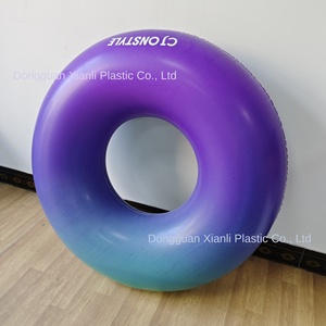 Fabricants anneaux de natation gonflables personnalisés grands et épais été plage <span class=keywords><strong>piscine</strong></span> anneau flottant PVC couleur bonbon bouée de sauvetage - Product Image 1