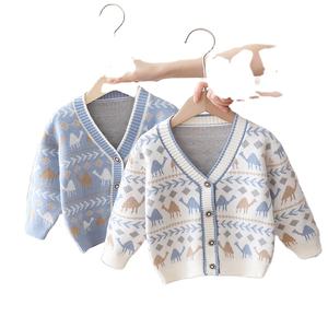 2023 nouveau automne hiver enfants manteau tricoté vestes garçons filles <span class=keywords><strong>pull</strong></span> chaud Cardigans bébé épaissi chandails extérieurs - Product Image 1