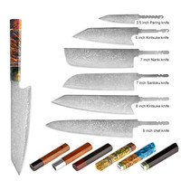 DIY fixe vg-10 japonais damas acier chef blancs couteau lame vg12 3 6 7 8 9 pouces pour couteaux faire