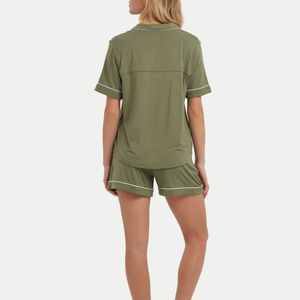 Pijamas personalizados de talla grande, suaves, cortos, de verano, de diseño, de bambú, conjunto de ropa de dormir para mujer - Product Image 2