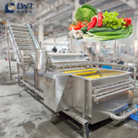 LWT RVS Hoog Rendement Fruit- en Groentewasmachine PLC-gestuurde Pomp Tandwielmotor Aangepaste Capaciteit
