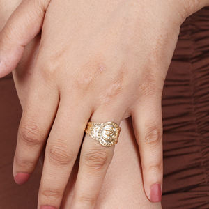 Anillo chapado en oro de Plata de Ley 925, anillo OM espiritual, chapado en oro de 18 quilates, venta al por mayor, anillos de dedo para mujer, boda para mujer - Product Image 3