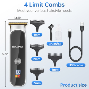 JAMAKY ปัตตาเลี่ยนตัดผมไฟฟ้า จอแสดงผลดิจิตอล ชนิด C ชาร์จได้ มอเตอร์ไร้แปรงถ่าน สำหรับผู้ชาย ใช้ในร้านเสริมสวยและที่บ้าน - Product Image 5