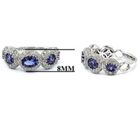 Bijoux fins Fabricants de bijoux élégants 18 carats Bijoux en or blanc massif avec diamant et tanzanite Bagues en saphir pour Donna