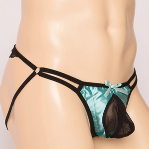 <b>Men</b> G-String Briefs Peacock Blue Low-Rise Mesh <b>Pouch</b> Breathable Knitted Fabric Adult Underwear - Product Image 4