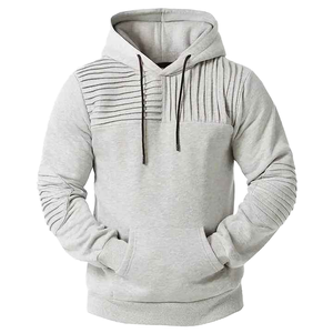 Wholesale Custom Mens Polar Fleece Pullover Hoodie <b>100</b>% <b>Polyester</b> Warm Sweatshirt with Knitted Weave Solid Pattern Winter Wear - Product Image 1