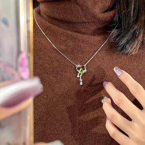 Collier tendance Goutte d'eau Améthyste Larme de Sirène, Pierre naturelle taille poire 6*8mm, en Argent sterling 925, Bijou inaltérable - Product Image 4