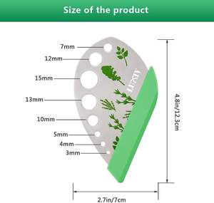 Herramienta manual de cocina de acero inoxidable de 9 orificios para pelar y deshojar hojas de repollo, hierbas, frutas y verduras - Product Image 5