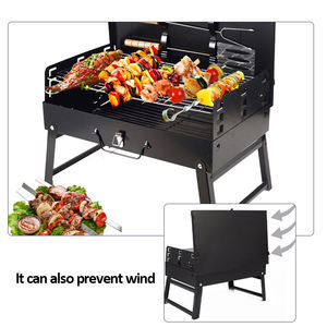 شواية فحم حديدية محمولة وخفيفة الوزن وقابلة للطي، موقد مكتبي قابل للطي للتخييم والشواء في الهواء الطلق - Product Image 3