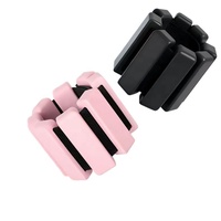Bracelets lestés TPE roses de 1 lb, poids réglables pour poignets et chevilles, sangles élastiques en velcro pour la course à pied, la remise en forme et l'entraînement