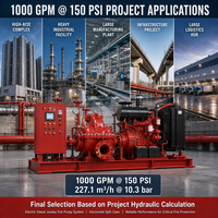 Ensemble de pompe à incendie électrique diesel 1000 GPM 150 PSI avec pompe jockey pour la protection incendie haute pression