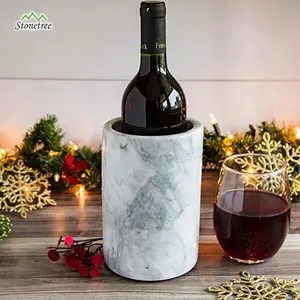 Cheap Home Garden Marble Wine Cooler/ice bucket/wine chiller with grip of bottom