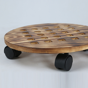 Houten plantenstandaard voor buiten, met wielen, plantenkar, plantenwagen, plantendolly voor zware planten. - Product Image 5