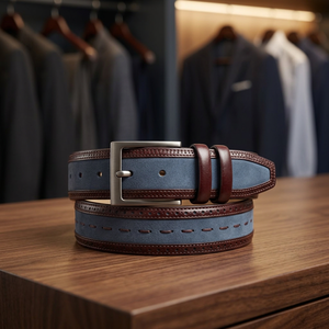 Ceinture formelle pour homme en cuir de vache 100% pur, longueur personnalisée, boucle à ardillon, design vintage fait main, largeur 3,8 cm, imperméable, qualité supérieure - Product Image 1