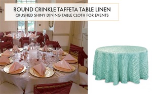 Vente en gros de nappes en taffetas de polyester blanc personnalisées couvertures de décoration en vrac publicitaires pour décorations de table pour les fêtes de mariage et d'événements - Product Image 5