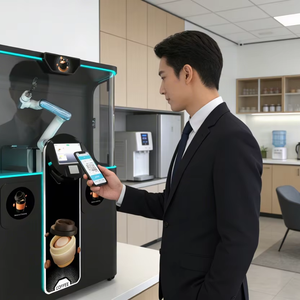 Robot Barista Autonomo: Personalizzazione Immagine Freestyle e Sistema di Raffreddamento Professionale per Caffetterie - Product Image 1