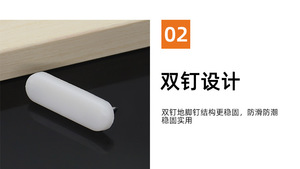 White <b>Plastic</b> + Iron Double-Tongued Furniture Glides Sofa <b>Table</b> Chair Anti-Slip Moisture-Proof Reduce Noise Durable Felt Quiet - Product Image 2