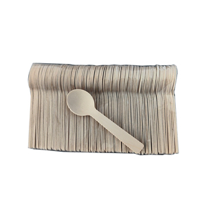 Thìa dùng một lần kem nhỏ thìa gỗ 100mm Kích thước nhỏ cắm trại Thìa tráng miệng - Product Image 1