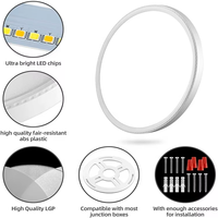 Plafonniers LED modernes de haute qualité 18W, 9 pouces, pour chambre à coucher, montage en surface, 5CCT, OEM, plastique, IP44