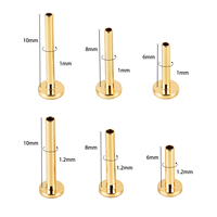 14K oro sólido Tragus Piercing mariposa forma Threadless 18G 5A circón Push Pin labio Labret Piercing