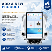 Distributeur d'autoradios DVD de style Tesla de 12,95 pouces avec GPS intégré pour Chevrolet Tahoe Suburban 2015-2019 GMC Yukon 2021-2026