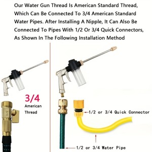 Buse multifonction en métal de grande qualité Outil d'arrosage <span class=keywords><strong>à</strong></span> haute pression Équipement d'irrigation Pistolets <span class=keywords><strong>à</strong></span> <span class=keywords><strong>eau</strong></span> de jardin - Product Image 4