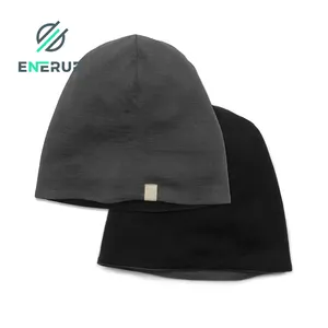 Enerup topi rajut wol pria wanita, Lembut 100% Merino tebal topi hangat leher musim dingin Set Beanie