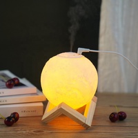 Meilleure vente lampe de lune 3D veilleuse LED humidificateur usb charge huile essentielle diffuseur d'arôme d'air à ultrasons pour brumisateur