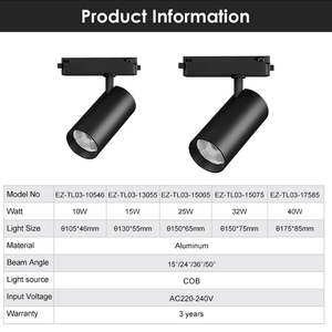 Spot lumineux sur rail au design moderne avec ouverture avant et arrière pour <span class=keywords><strong>restaurant</strong></span>, magasin de vêtements, maison - Lampe en aluminium - Product Image 2