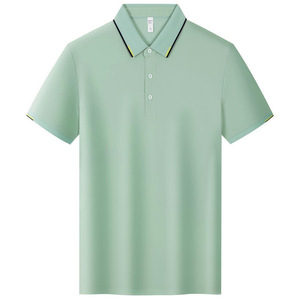 เสื้อโปโลแขนสั้นสีพื้นโพลีเอสเตอร์ระบายอากาศได้ดีสวมใส่ได้ทุกวันชุดทำงานสีดำ - Product Image 4