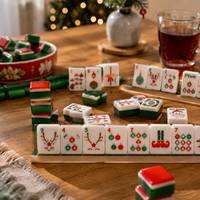 Jeu de Mahjong 2 Joueurs, Tuiles Compactes 160 Pièces, Logo Personnalisé, Tuiles Acryliques en Gros, Sac de Transport Portable, Fabricant Direct d'Usine