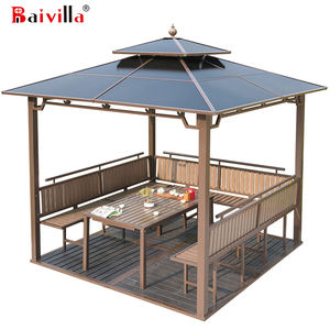 Support de jardin Loisirs Gazebo en aluminium Baivilla Well Design Outdoor Rainproof with Net LED PVC Metal Square Aluminium UV Resident - Product Image 6