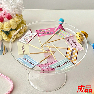 Bendera tusuk gigi makanan Natal kustom bendera Hamburger Burger bendera potong gigi kue buah Cocktail dekorasi pesta bendera tusuk gigi - Product Image 2