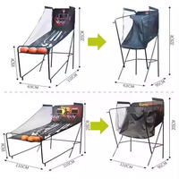 Système de pointage LED d'intérieur, sons d'arcade, pour enfants et adultes, 2 joueurs, machine de jeu d'arcade électronique de basket-ball pliable, anglais