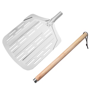 Pelle <span class=keywords><strong>à</strong></span> <span class=keywords><strong>pizza</strong></span> détachable avec manche en bois, construction en aluminium, pour le transfert de la pâte et la cuisson au four - Product Image 6